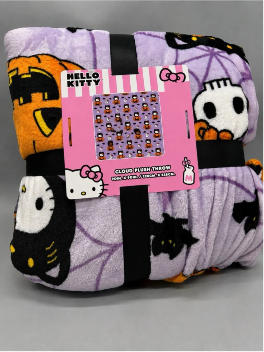 hello kitty halloween throw blanket Pumpkin And Hello Kitty NWT 90 X 90 Inches
